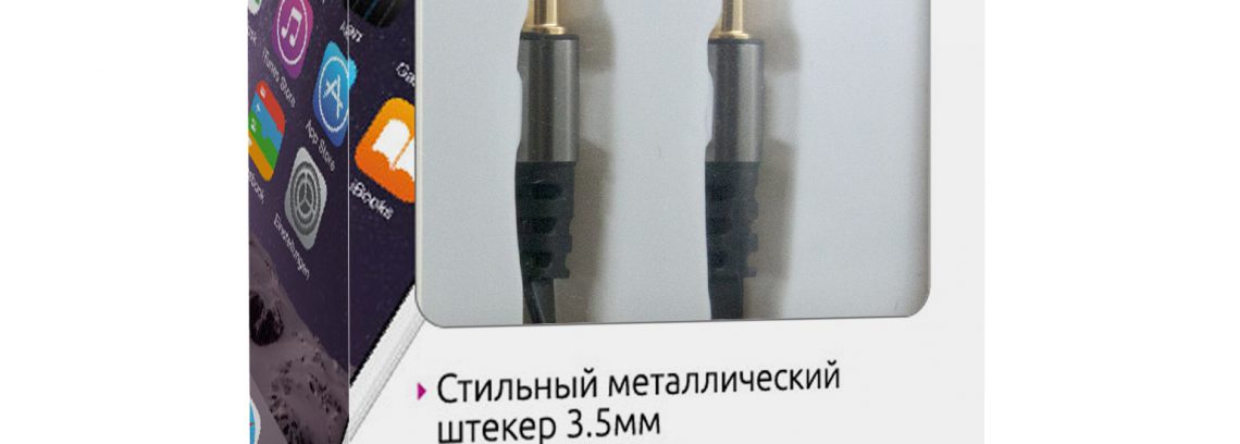 Кабель AUX (Аудио Джек 3.5мм (m-m) Partner 1.2м, черный